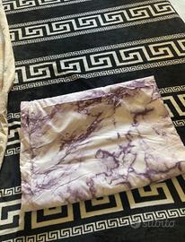 Copri piumino e copri cuscini marmo lilla