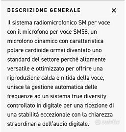 MICROFONO SHURE BLX24/SM58 