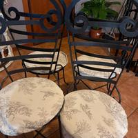 4 sedie in ferro battuto