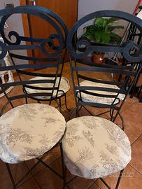 4 sedie in ferro battuto