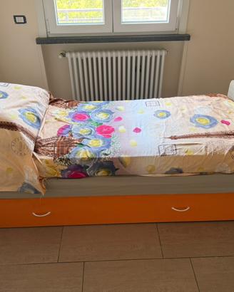 Letto singolo con secondo letto estraibile