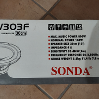 Subwoofer Sonda TS-W303F 800W MAX mai Aperto