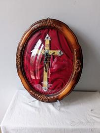 Crocifisso, cristo antico in teca