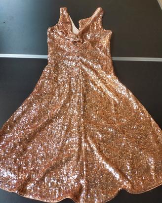 abito Pinko in paillettes oro rosa tg.40