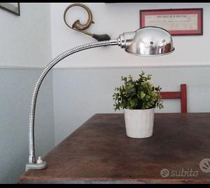 Lampada industriale collo flessibile '50 vintage