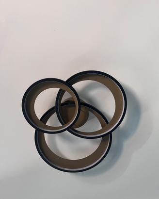 Plafoniera LED moderna 71 cm con 3 anelli