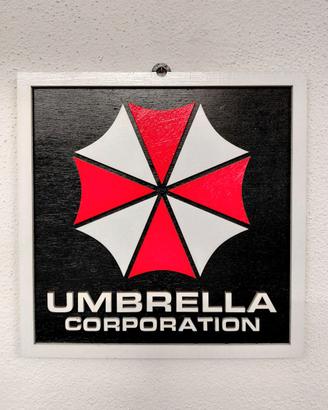 Quadretto 3D artigianale in legno Umbrella corp.