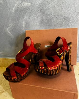 Scarpe tacco Miu Miu rosse mis.37