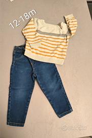 Set maglioncino e jeans 12-18m