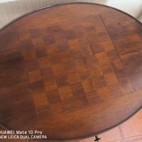 Tavolino ovale in mogano/noce