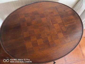 Tavolino ovale in mogano/noce