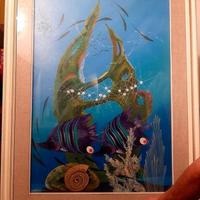 Quadro paesaggio marino di Natalino Arfelli