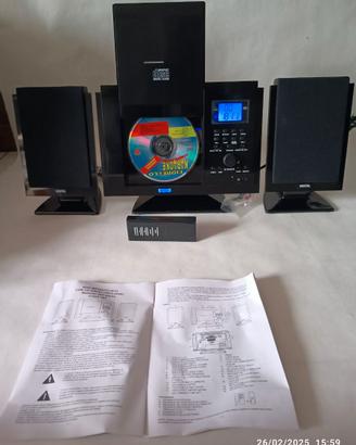 stereo casse staccate ,lettore cd , radio,orologio