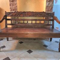 Panca in legno massello intagliato - Stile Etnico