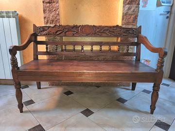 Panca in legno massello intagliato - Stile Etnico