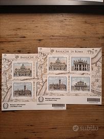 Due foglietti filatelici Basiliche di Roma 2025