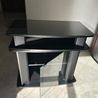 Porta TV Nero c/Ruote Piano Girevole