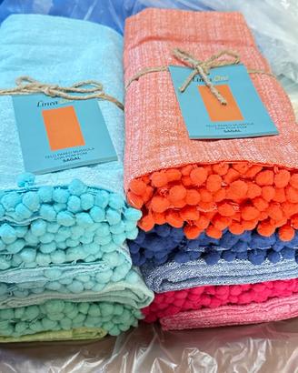 Teli Pareo Mussola Linea Oro con Pom Pom – Nuovi