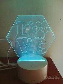 LAMPADA 3D LED 7 colori Love con Telecomando I