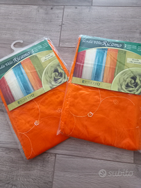 Tende in poliestere trasparenti color arancione