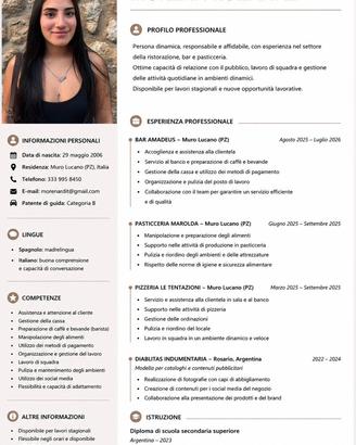 cercassi lavoro stagione invernale come Barista