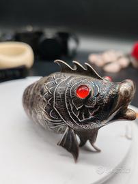 Raro Pesce Articolato in Argento 925
