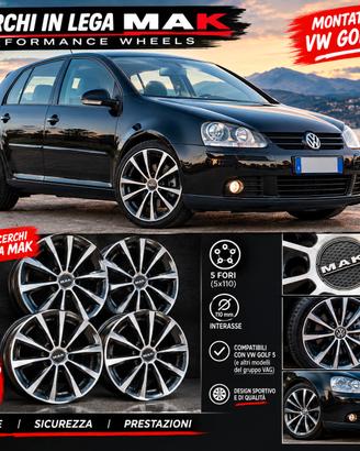  cerchi in lega mak e gomme termiche 205 55 16