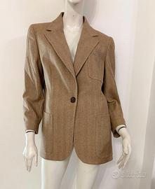 GF GIANFRANCO FERRE Giacca blazer beige puntinata