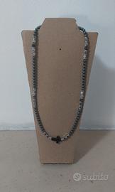 Collana uomo Pietra ed acciaio