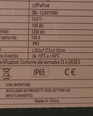 BATTERIA AL LITIO 100AH  LiFePo 4
