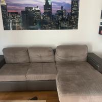 Divano letto, tre posti, angolo destro