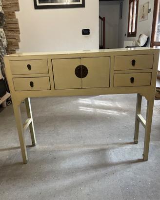 Consolle Orientale Laccata Crema - Mobile Ingresso