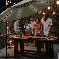 Ombrellone colore bedge con LED e pannello solare