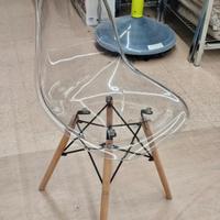 Sedie Moderne Trasparenti Gambe in Legno  Nuove