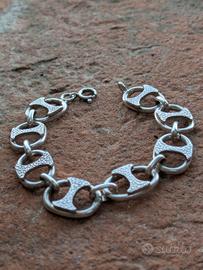 Bracciale vintage in argento - maglie lavorate