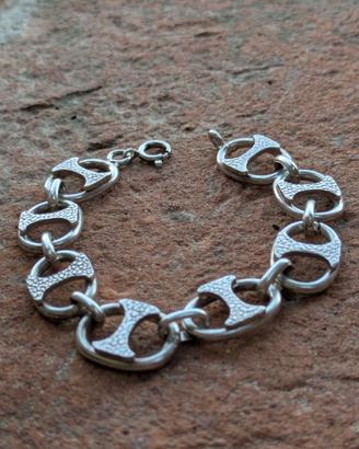 Bracciale vintage in argento - maglie lavorate