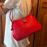 Borsetta elegante rossa rigida pochette tracolla