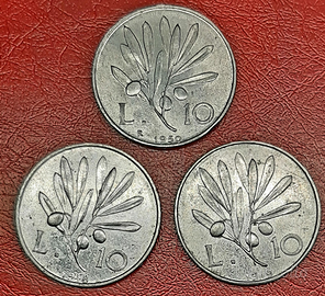 Tris da 10 Lire Olivo/Pegaso - 1948 1949 1950