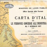 ferrovie-CARTA FERROVIE IN CONCESSIONE 1907 - RIST