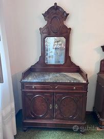 Credenzina antica fine ‘800 piano marmo e specchio