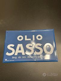 Insegna in metallo vintage olio sasso