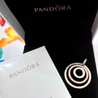 Pandora Ciondolo Medaglia 3 Cerchi AR 925/oro 14k