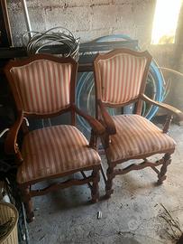 Coppia sedie vintage in legno massello