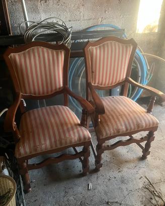 Coppia sedie vintage in legno massello