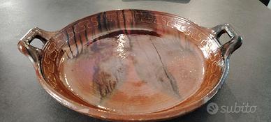 Tegame/Pirofila artigianale in terracotta smaltata