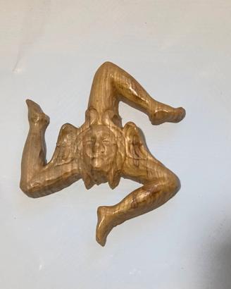 Trinacria In Legno Cm.12.   Bel scultura in