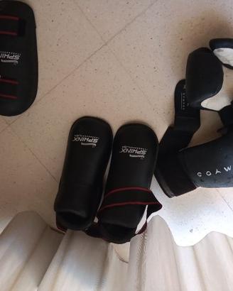 Set protezioni Sphinx piedi parastinchi kickboxing