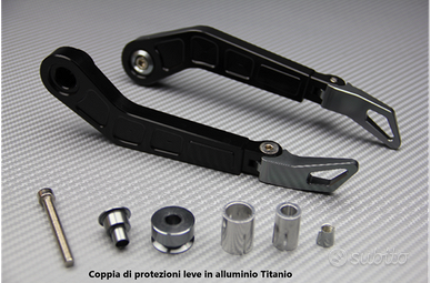 Coppia di protezioni leve in alluminio Titanio