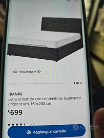 letto matrimoniale  con contenitore 