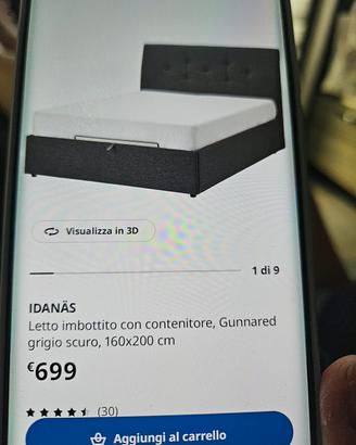 letto matrimoniale  con contenitore 